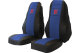 Suitable for Volvo*: FH3 (2008-2013) - HollandLine leatherette I seat covers blue 1 belt integrated on seat, BF rotatable