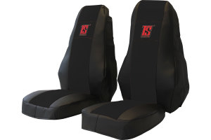 Suitable for Volvo*: FH4 (2008-2013) - HollandLine leatherette I seat covers black 1 belt integrated on seat