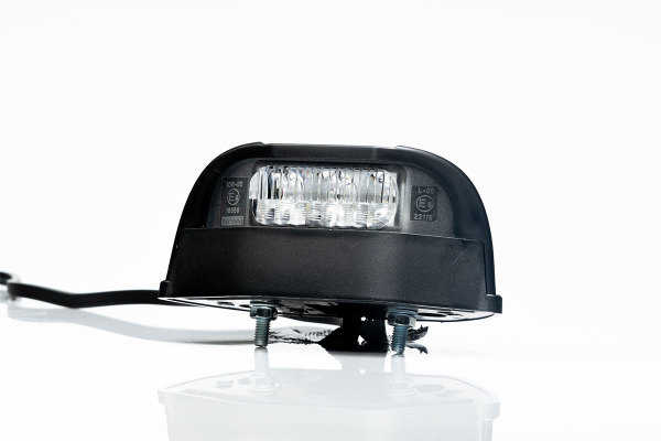 Luce targa a LED 12-24V vetro trasparente, nero QS 150