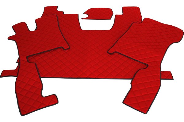 Suitable for Scania*: R4 (2016-...) HollandLine Complete set floor mats - automatic red small console