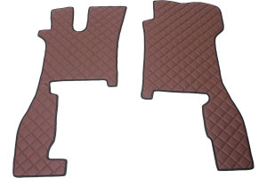 Suitable for Scania*: R4 (2016-...) HollandLine Complete set floor mats - automatic brown small console
