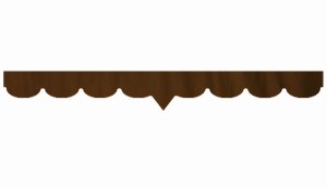 Suede look truck windshield border - double processed - WITHOUT EDGE dark brown V-form