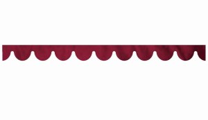 Suede look truck windshield border - double processed - WITHOUT EDGE bordeaux shape