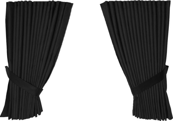 suede-look truck windscreen curtains 4 parts WITHOUT EDGE anthracite-black Length 95 cm
