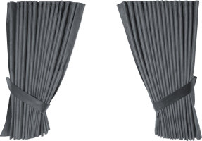 suede-look truck windscreen curtains 4 parts WITHOUT EDGE grey Length 95 cm