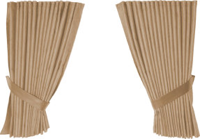 suede-look truck windscreen curtains 4 parts WITHOUT EDGE caramel Length 95 cm