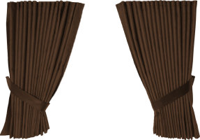 suede-look truck windscreen curtains 4 parts WITHOUT EDGE dark brown Length 95 cm