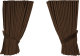 suede-look truck windscreen curtains 4 parts WITHOUT EDGE dark brown Length 95 cm