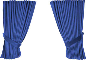 suede-look truck windscreen curtains 4 parts WITHOUT EDGE dark blue Length 95 cm