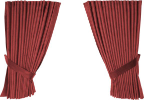 suede-look truck windscreen curtains 4 parts WITHOUT EDGE bordeaux Length 95 cm