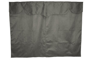 Suede look truck bed curtain 3-piece WITHOUT EDGE grey L&auml;nge149 cm