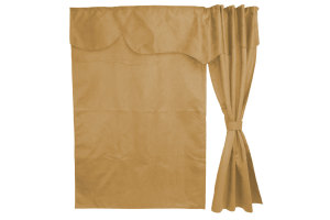 Suede look truck bed curtain 3-piece WITHOUT EDGE caramel Länge149 cm