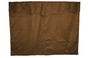 Tenda da letto in camoscio 3 pezzi SENZA BORDO marrone scuro Lunghezza 179 cm