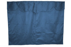 Wildlederoptik Lkw Bettgardine 3 teilig OHNE KANTE dunkelblau L&auml;nge149 cm