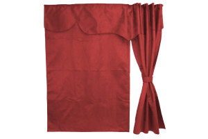Suede look truck bed curtain 3-piece WITHOUT EDGE bordeaux Length 179 cm