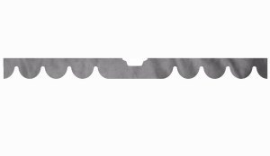 Fits Scania*: S (2016-...) suede look truck windshield border with cutout for windshield sensor - WITHOUT EDGE wave shape grey