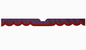 Fits Scania*: S (2016-...) suede look truck windshield border with cutout wave-shape bordeaux anthracite-black