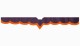 Fits Scania*: S (2016-...) suede look truck windshield border with cutout V-shape orange anthracite-black