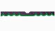 Fits Scania*: S (2016-...) suede look truck windshield border with cutout wave-shape green anthracite-black