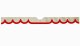Fits Scania*: S (2016-...) suede look truck windshield border with cutout wave-shape red* beige