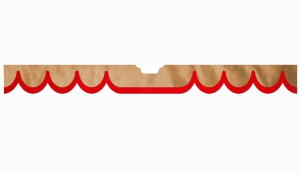 Adatto per Scania*: S (2016-...) rivestimento del parabrezza in pelle scamosciata con taglio a forma di arco rosso* caramello