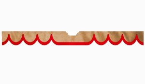 Adatto per Scania*: S (2016-...) rivestimento del parabrezza in pelle scamosciata con taglio a forma di arco rosso* caramello