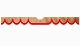 Passend für Scania*: S (2016-...) Wildlederoptik Scheibenbordüre mit Ausschnitt caramel rot* Bogenform