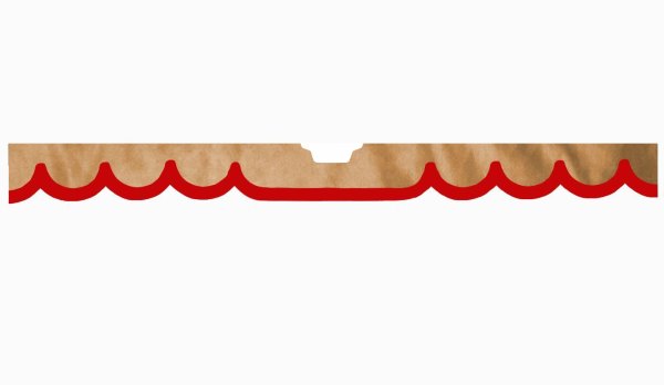 Fits Scania*: S (2016-...) suede look truck windshield border with cutout wave-shape red* caramel