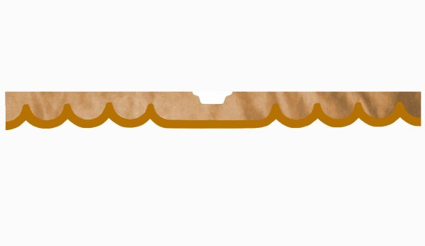Fits Scania*: S (2016-...) suede look truck windshield border with cutout wave-shape caramel caramel