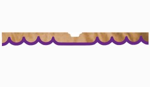 Adatto per Scania*: S (2016-...) Rivestimento parabrezza in pelle scamosciata con taglio a forma di onda lilla caramello