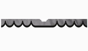 Adatto per Scania*: S (2016-...) Rivestimento dei finestrini in pelle scamosciata con taglio a forma di arco nero* grigio