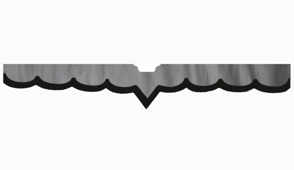 Fits Scania*: S (2016-...) suede look truck windshield border with cutout V-shape black* grey
