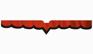Fits Scania*: S (2016-...) suede look truck windshield border with cutout V-shape black* red