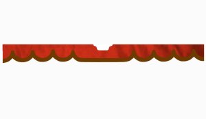 Adatto per Scania*: S (2016-...) rivestimento del parabrezza in pelle scamosciata con taglio a forma di onda marrone* rosso