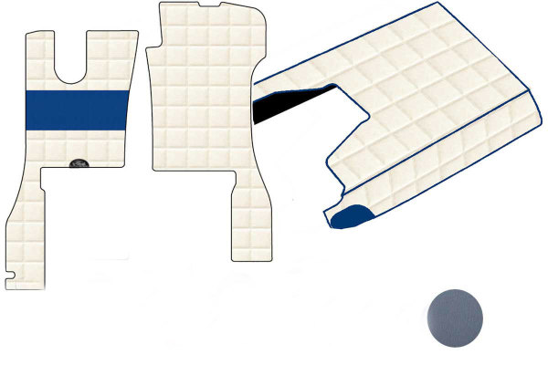 Suitable for Scania*: R4 (2016-...) floor mats leatherette set ClassicLine grey without logo large console