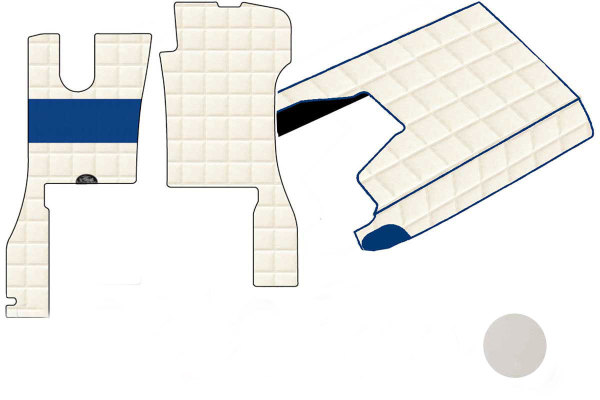 Suitable for Scania*: R4 (2016-...) floor mats leatherette set ClassicLine beige without logo small console