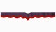 Fits Scania*: S (2016-...) suede look truck windshield border with cutout for windshield sensor with fringes V-shape anthracite-black red