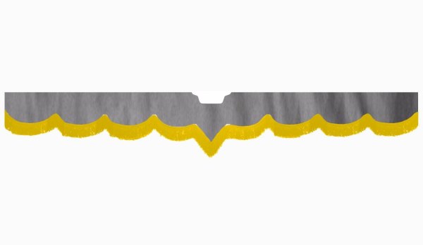 Adatto per Scania*: S (2016-...) Bordo del parabrezza in pelle scamosciata Frange con sensore di montaggio del parabrezza ritagliato Forma a V grigio giallo