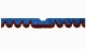 Fits Scania*: S (2016-...) suede look truck windshield border with cutout for windshield sensor with fringes Wave-shape dark blue bordeaux