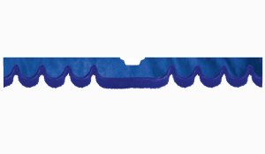 Passend f&uuml;r Scania*: S (2016-...) Wildlederoptik Scheibenbord&uuml;re Fransen mit Ausschnitt Scheibenbeschlagsensor Wellenform dunkelblau blau