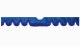 Fits Scania*: S (2016-...) suede look truck windshield border with cutout for windshield sensor with fringes Wave-shape dark blue blue