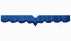 Fits Scania*: S (2016-...) suede look truck windshield border with cutout for windshield sensor with fringes V-shape dark blue blue