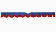 Fits Scania*: S (2016-...) suede look truck windshield border with cutout for windshield sensor with fringes bow-shape dark blue red