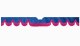 Adatto per Scania*: S (2016-...) frange di bordo del parabrezza in pelle scamosciata con taglio del parabrezza per il sensore a forma di onda blu scuro rosa