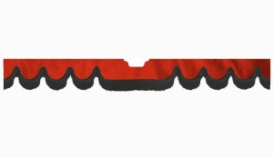Adatto per Scania*: S (2016-...) frange di bordo del parabrezza in pelle scamosciata con taglio del sensore del parabrezza a forma di onda rosso nero