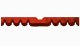 Fits Scania*: S (2016-...) suede look truck windshield border with cutout for windshield sensor with fringes Wave-shape red bordeaux