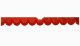 Fits Scania*: S (2016-...) suede look truck windshield border with cutout for windshield sensor with fringes bow-shape red red