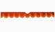 Adatto per Scania*: S (2016-...) frange di bordo del parabrezza in pelle scamosciata con sensore di montaggio del parabrezza ritagliato a forma di curva rosso arancio