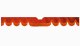 Adatto per Scania*: S (2016-...) frange di bordo del parabrezza in similpelle scamosciata con sensore di montaggio del parabrezza tagliato a forma di onda rosso arancio