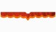 Fits Scania*: S (2016-...) suede look truck windshield border with cutout for windshield sensor with fringes V-shape red orange